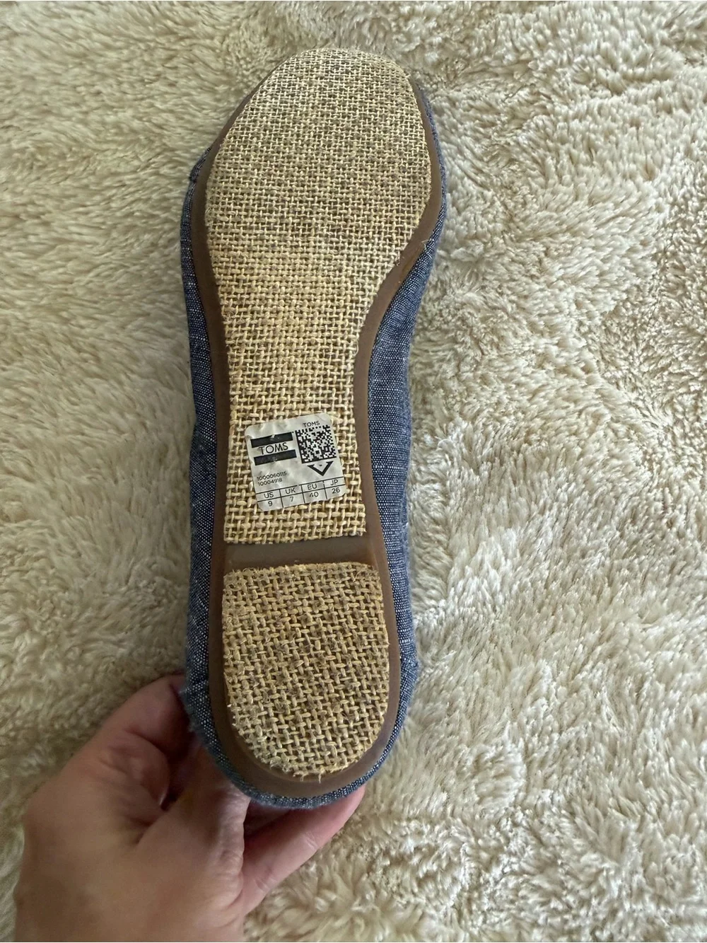 TOMS Alpargata Chambray Slip-On Flats Women’s Size 9 EUC